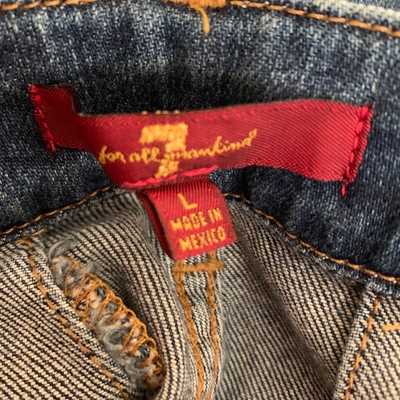 7 For All Mankind Cropped Overalls Large - Picture 9 of 15